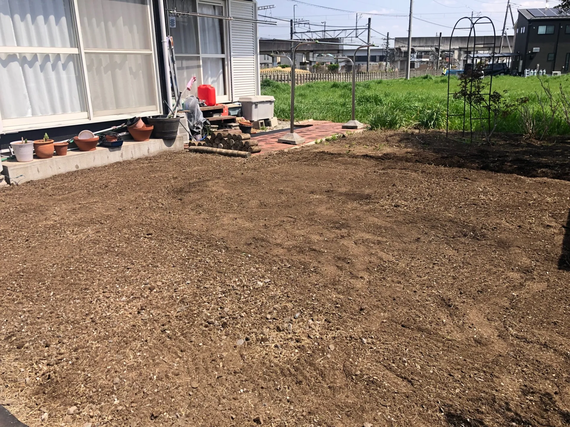 天然芝剥がし完了