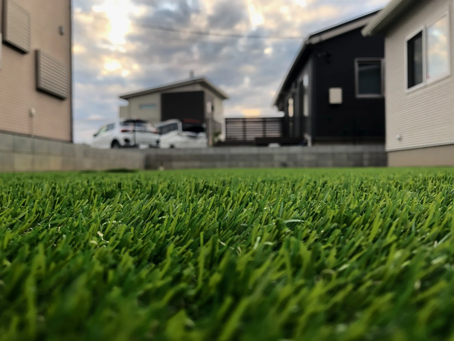 鮮やかなグリーンの人工芝