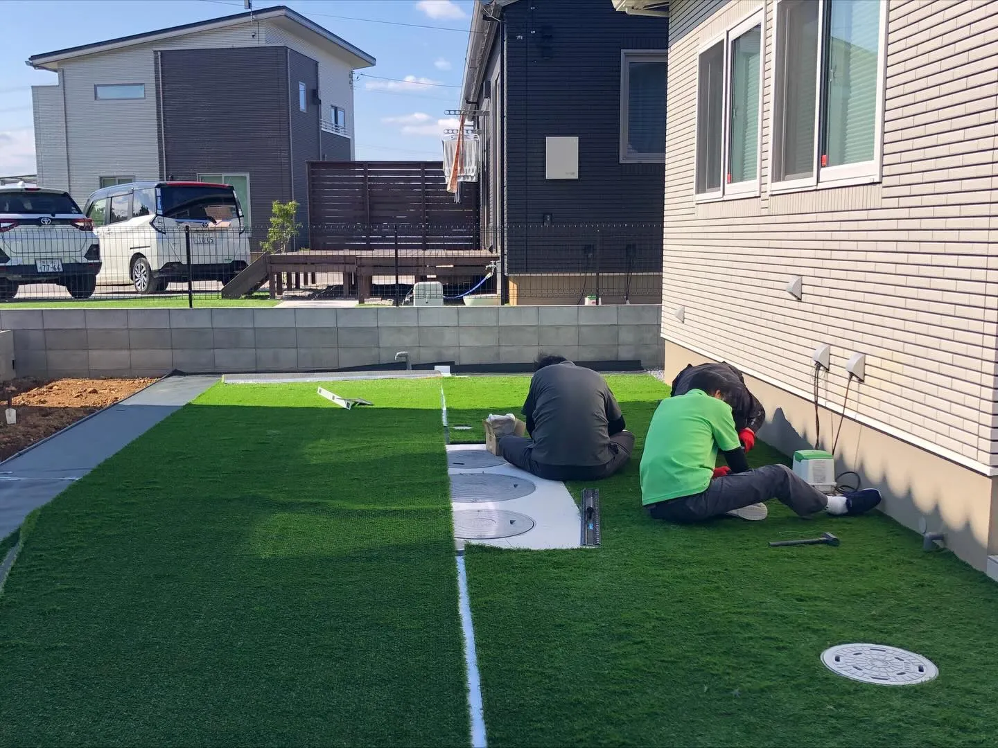【滑川町🏡 新築外構×人工芝施工✨】
