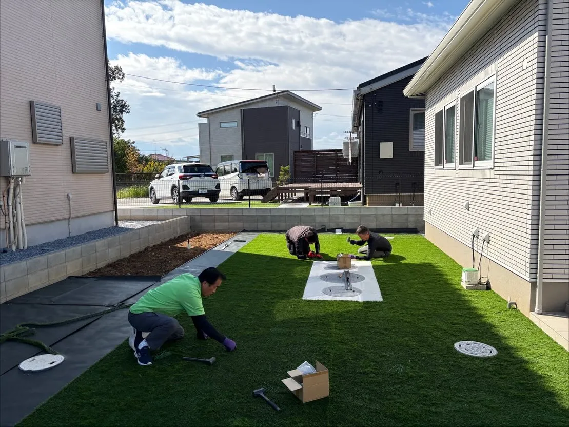 【滑川町🏡 新築外構×人工芝施工✨】