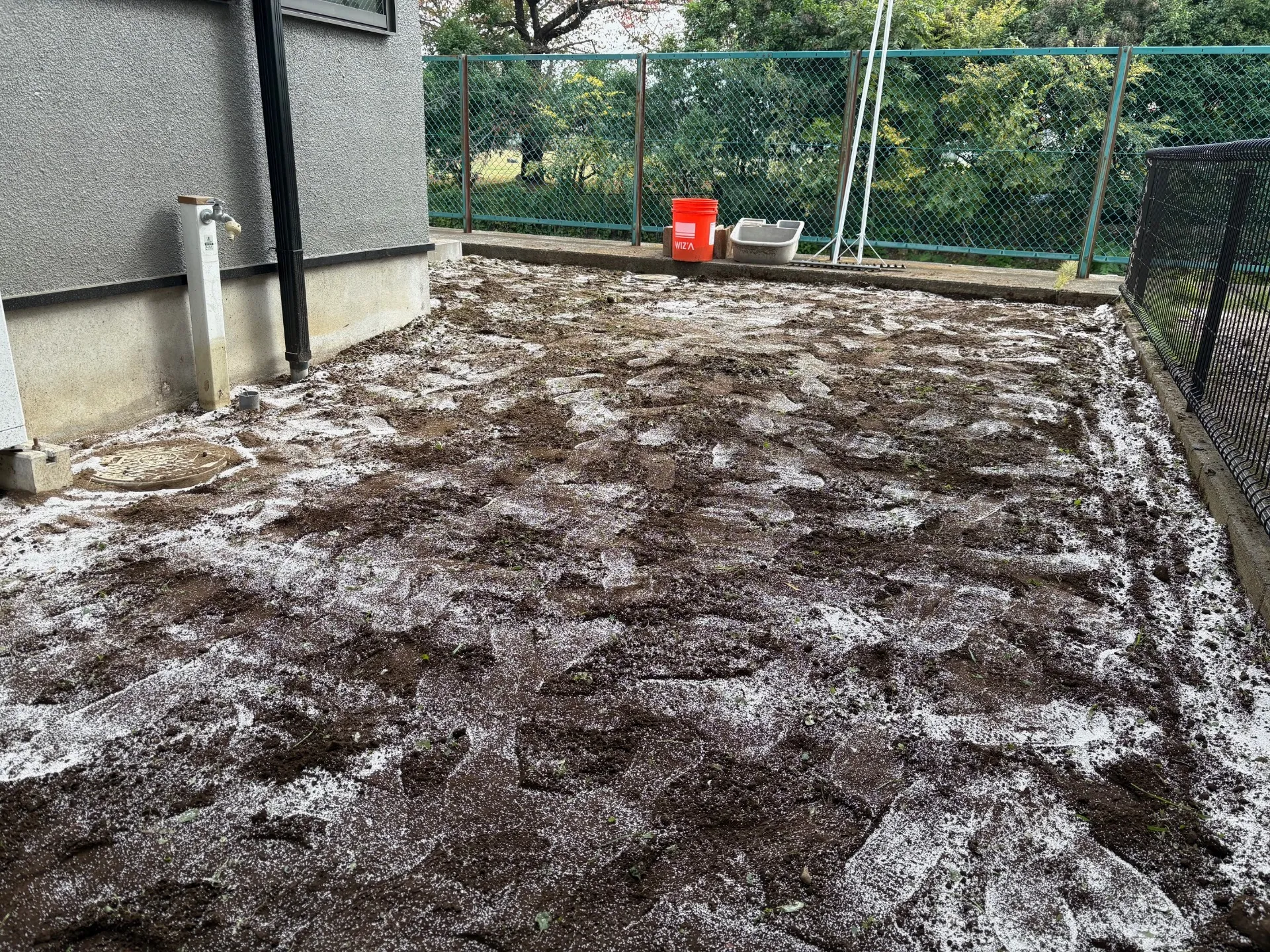 除草剤を撒いて雑草対策