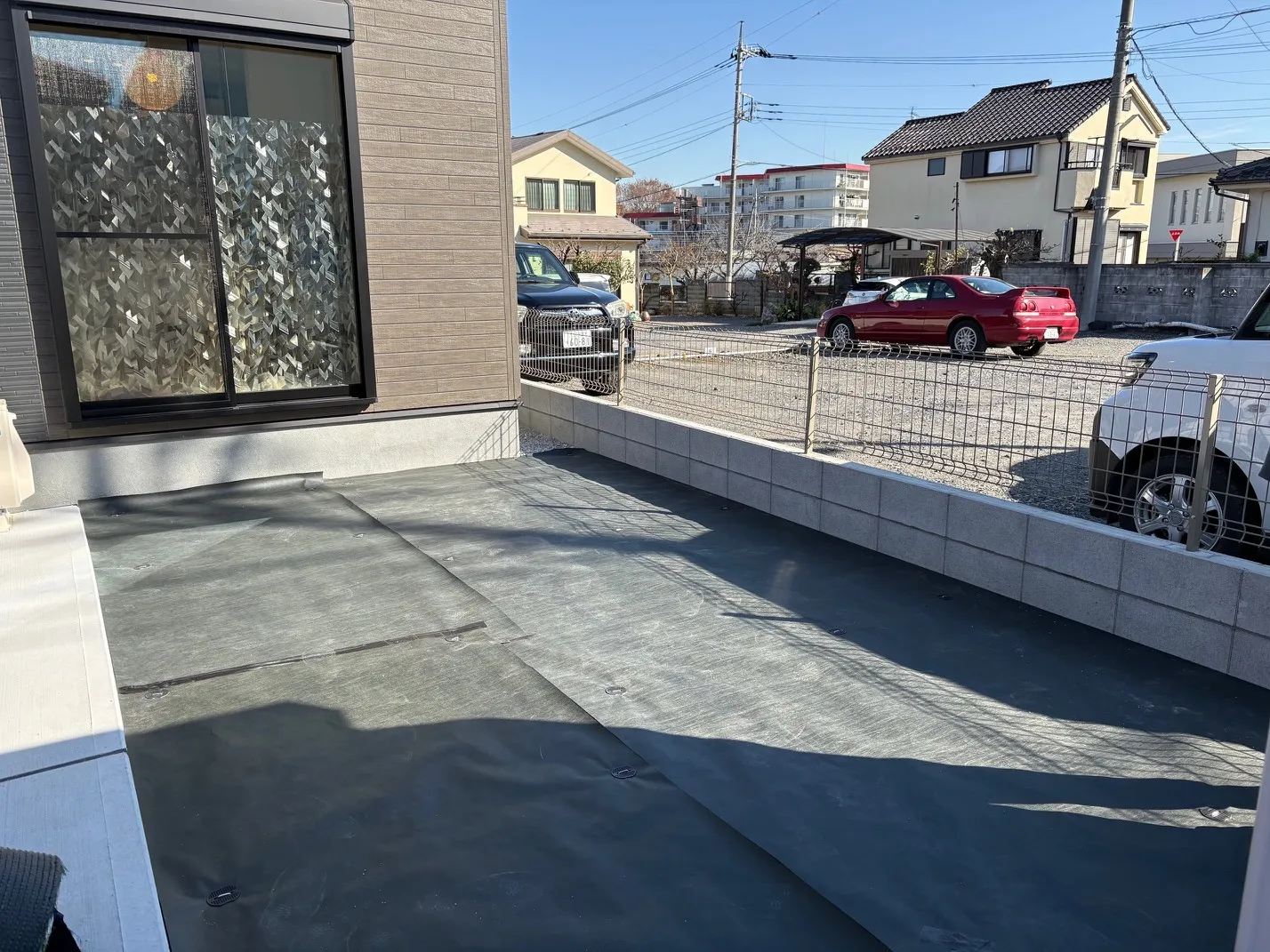 防草シート敷設