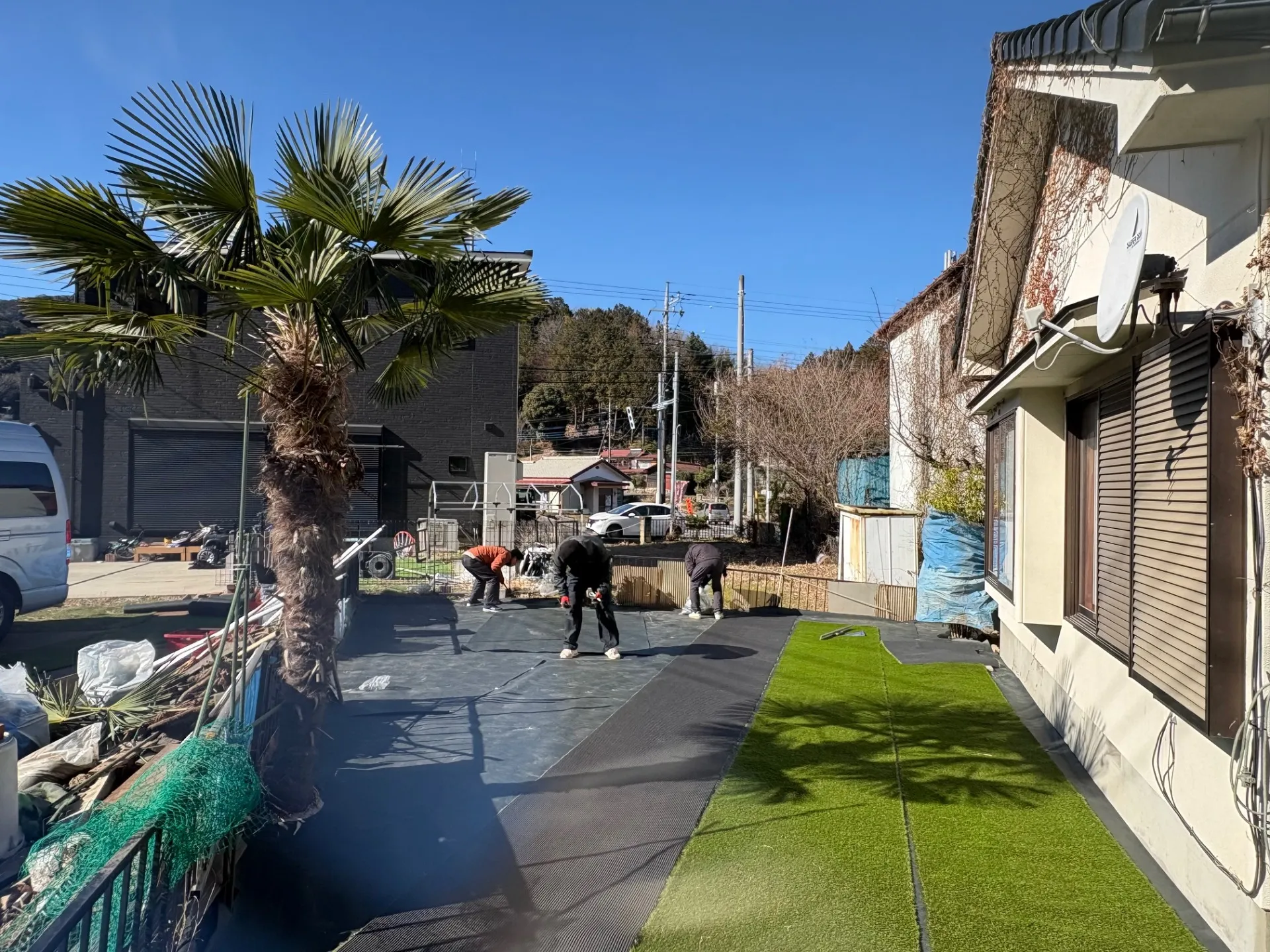 防草シート敷設