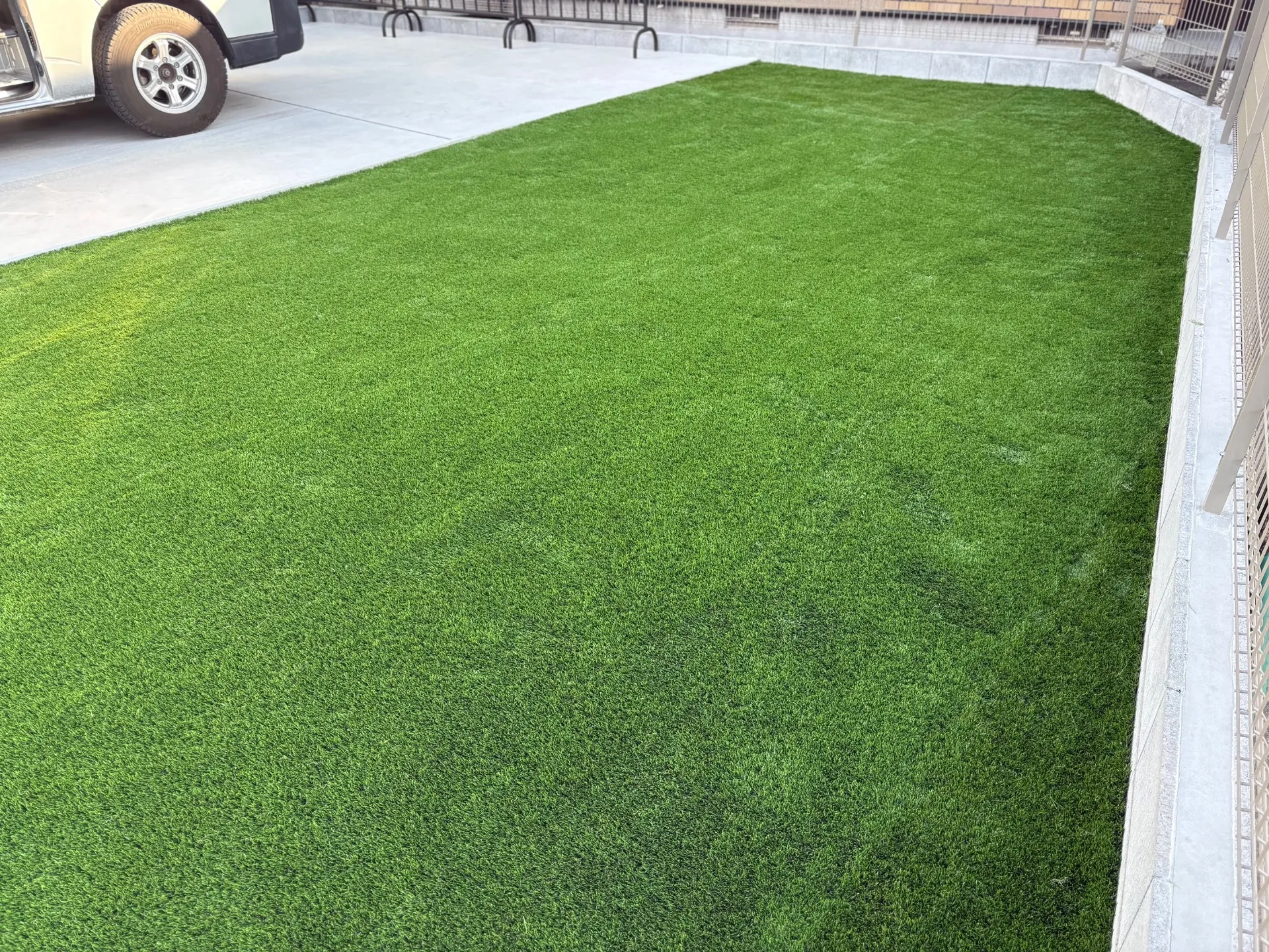 鮮やかなグリーンの人工芝