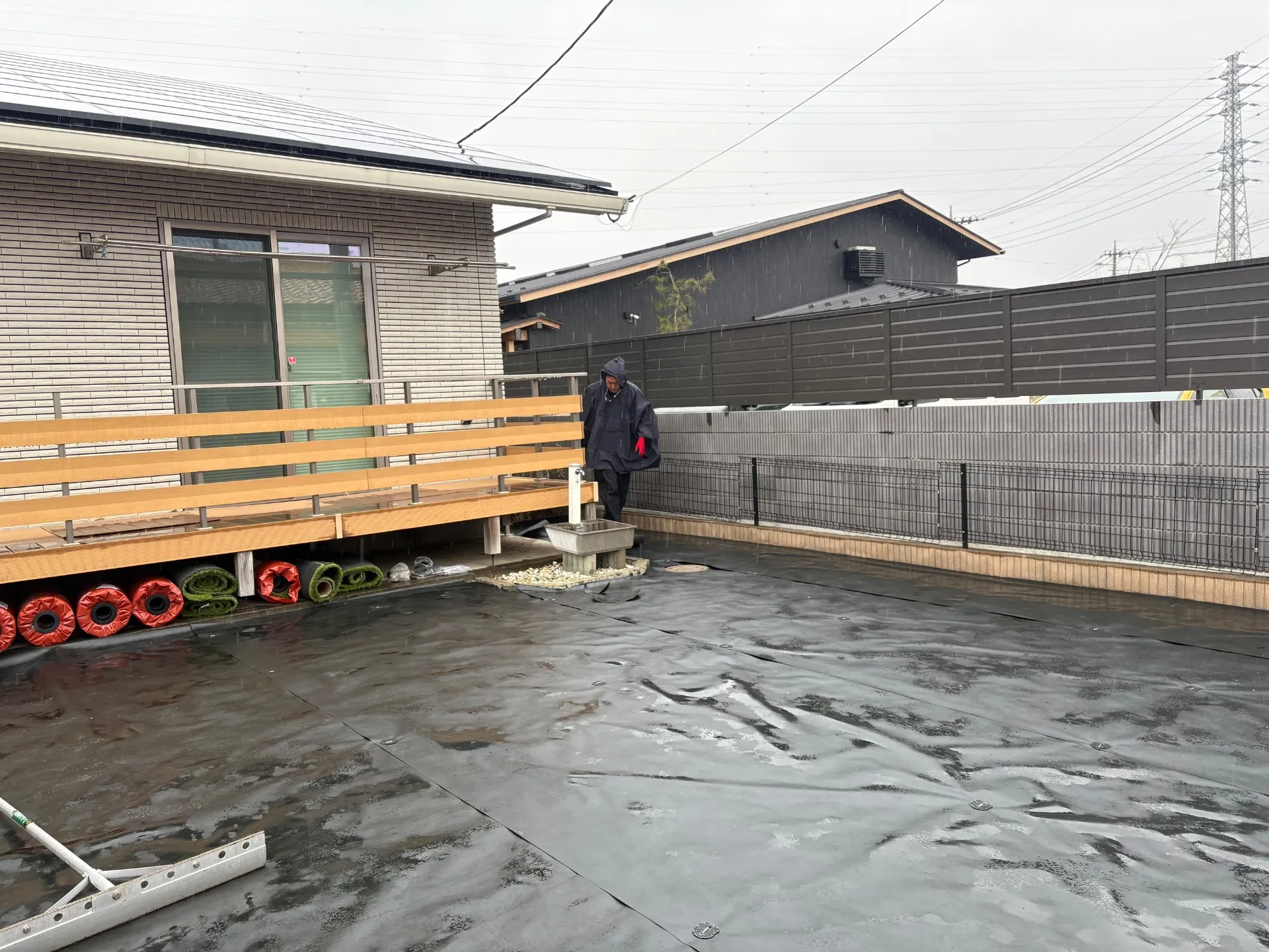 防草シート敷設