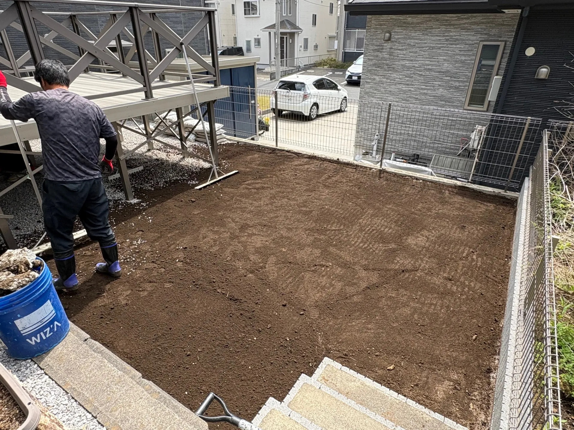 段差の無くなったお庭