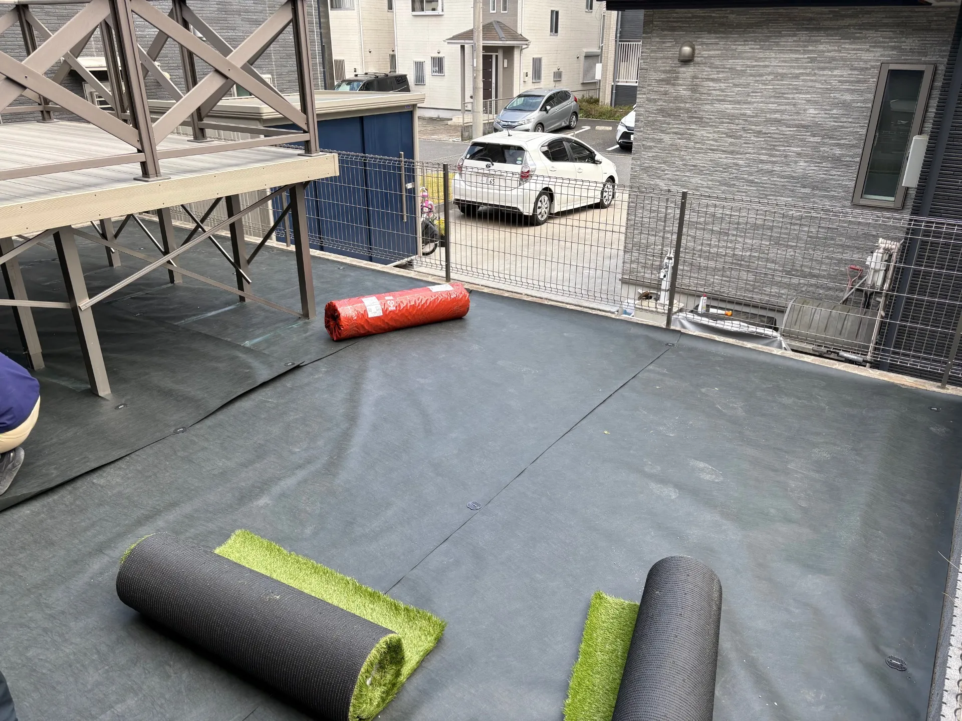 防草シート全面敷設