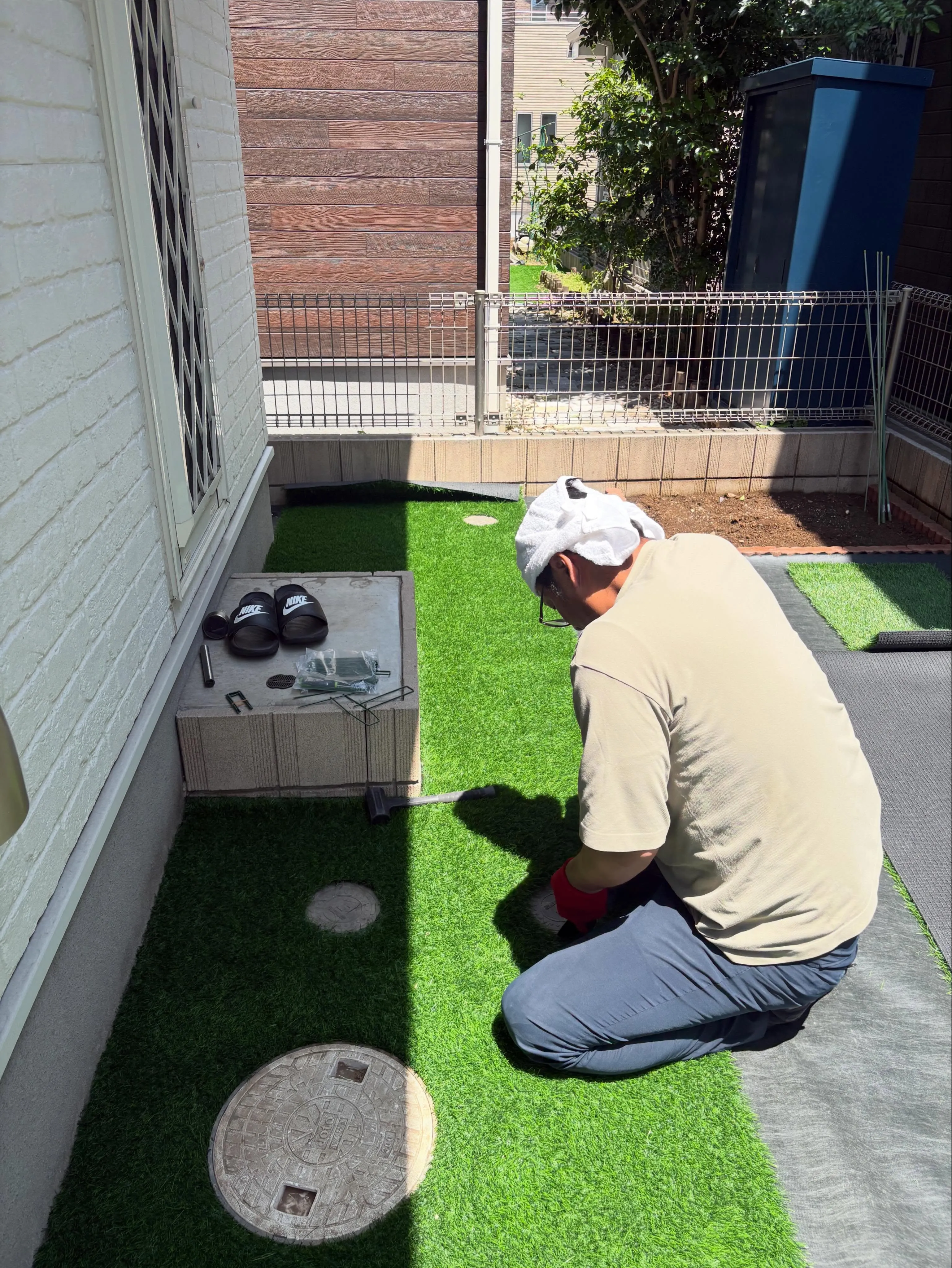 【DIY人工芝からプロ施工へ大変身】👷🏼🌱✨