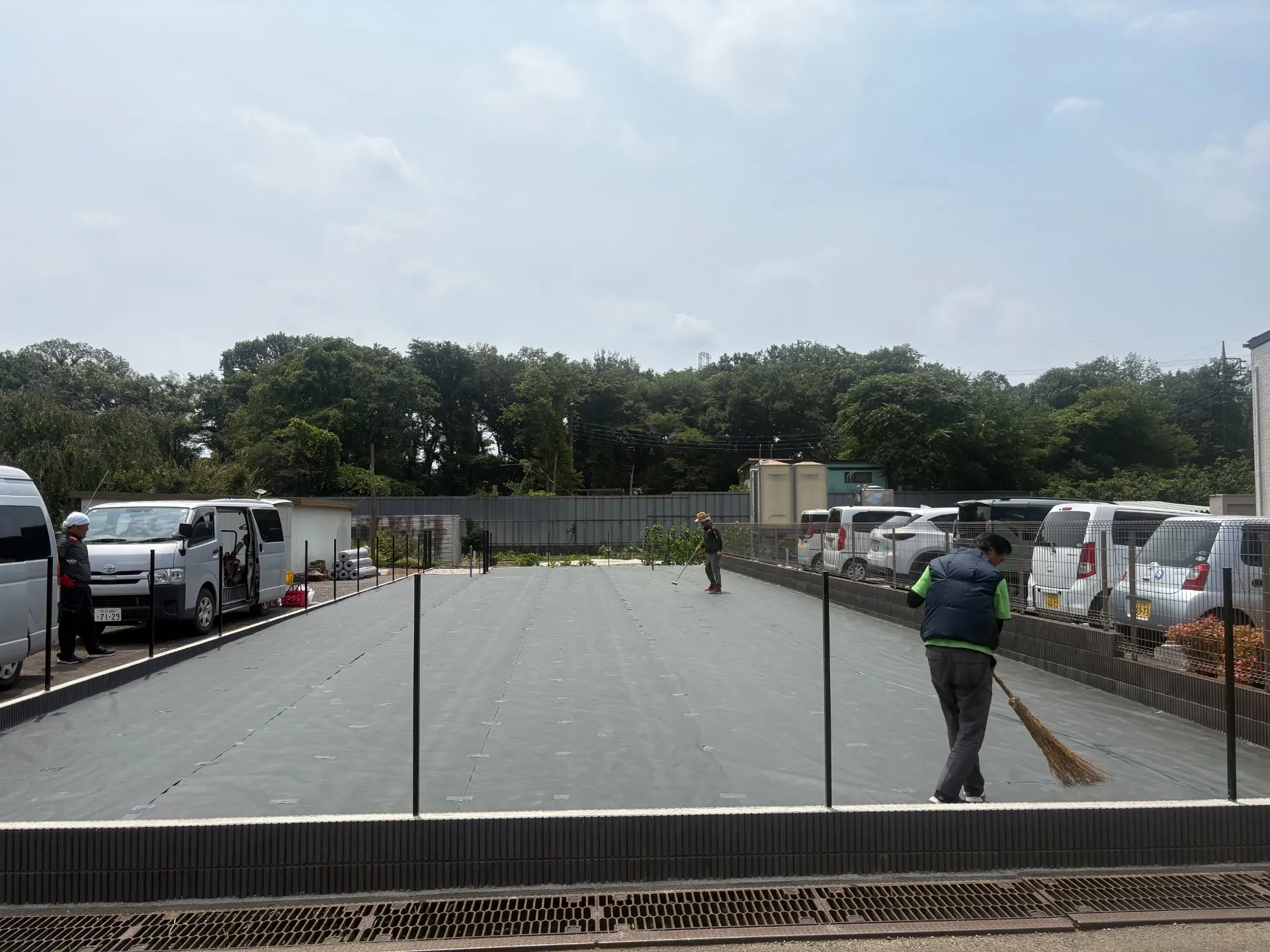 高耐久防草シート敷設完了